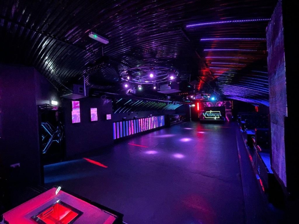 MN1 main room with Vision neon and booth seating